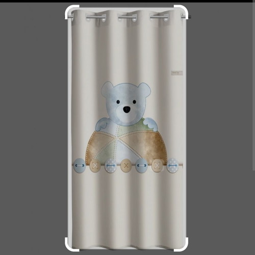 Saint Clair Soft Touch Teddy Sky Baby Curtain like new fabric