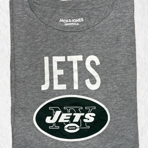 Jack & Jones Jets T-shirt like new, gray with green and white design