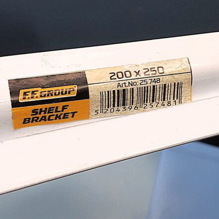 Shelf Brackets F.F. Group 200×250 mm pair new, metal white