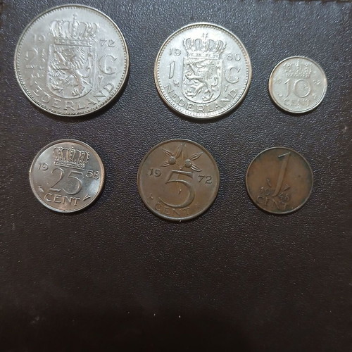 Set of 5 assorted Netherlands coins