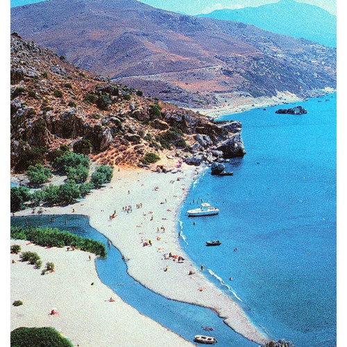 Collectible postcards used, pack of 8, Crete 1970-80