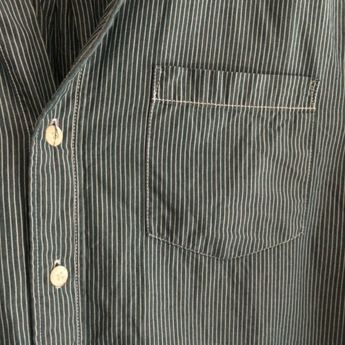 Levi's vintage shirt, M, blue and white striped, 100% cotton
