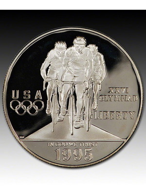 Νόμισμα 1995 Proof Silver Dollar Atlanta Olympics Cycling καινούργιο