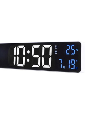 Digital table clock new, white with alarm