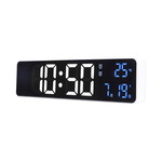 Digital table clock new, white with alarm