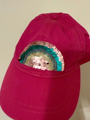 Dpam children's hat like new, pink size 52 with sequins