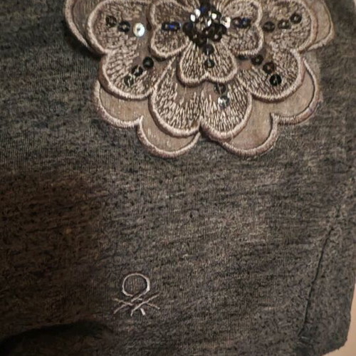 Benetton dress gray cotton like new, straight cut