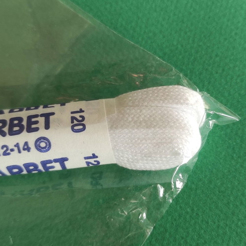 White flat shoelaces new, length 120 cm