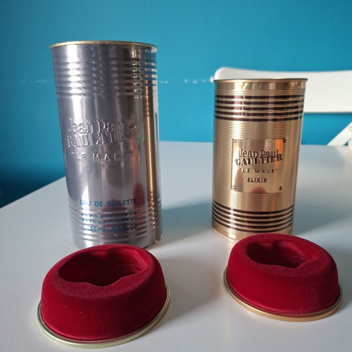 Jean Paul Gaultier empty metal storage tins Le Male