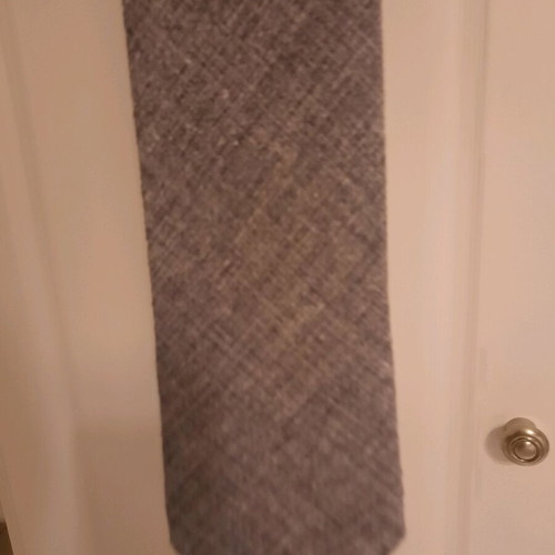 Pagoni tie new, gray herringbone, timeless quality