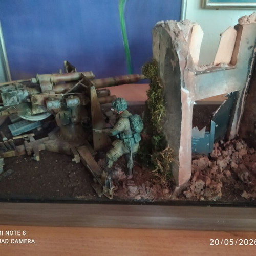 Diorama 88mm FLAK 36 new, Battle of Berlin, 1/35 scale