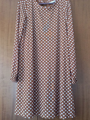 Sfera Midi Dress Like New Brown Polka Dot