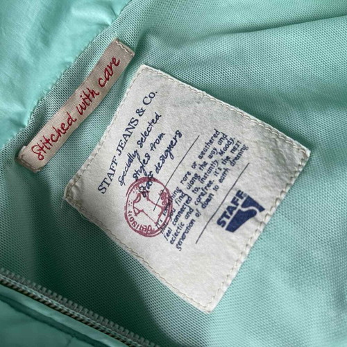 Staff jacket used, thin, turquoise, size S