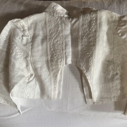 Lapin House children's bolero new, linen and cotton, white and beige, size 116 cm