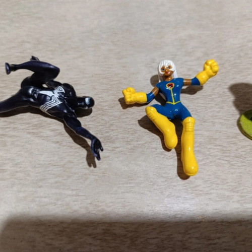 Superhero figures set of 3 used, including Spiderman and Woman