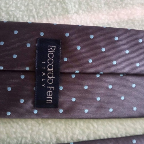 Ricardo Ferri tie like new, brown and turquoise