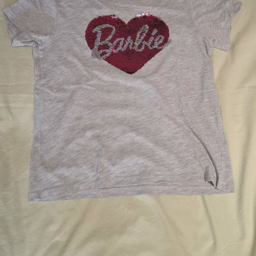H&M Barbie T-shirt 8-10 years grey, like new