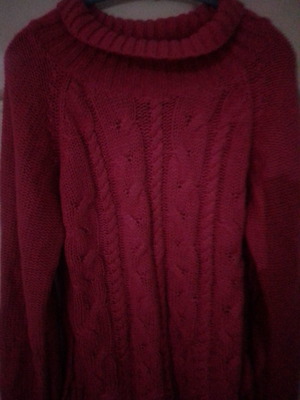 Knitted sweater used for girl 10-14 years red