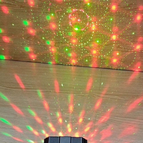LED Laser Party Light with Sound Control and USB Power, New