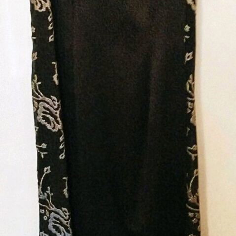 Miss Anne dress and scarf set new, black with silver embroidery