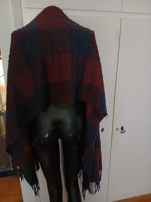 Pashmina wool scarf like new, beige and blue