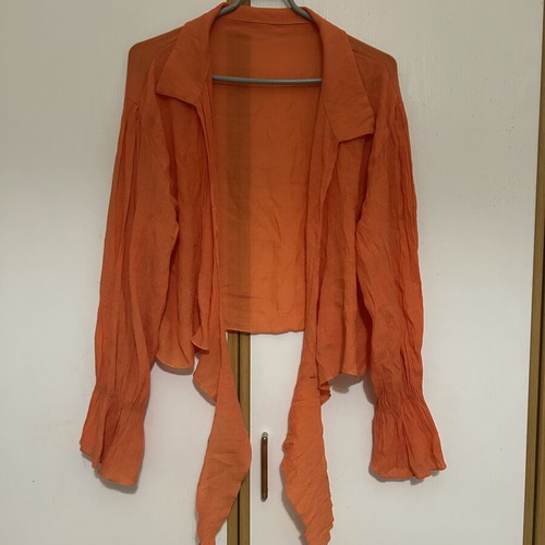 Summer shirt like new, airy, semi-transparent, orange, size M
