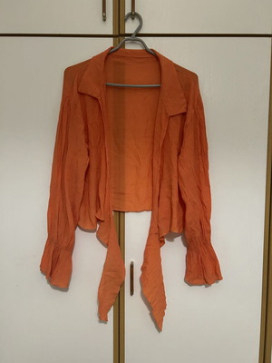 Summer shirt like new, airy, semi-transparent, orange, size M