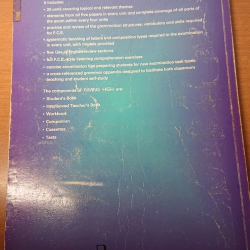 FCE Aiming High English language learning book used with notes