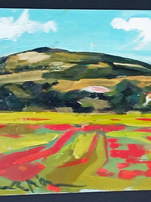 Oil painting by Th. Zachariou new with frame 44x52 cm