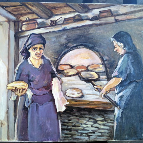 Authentic painting Fournoi new, acrylics, stretched 30x40cm