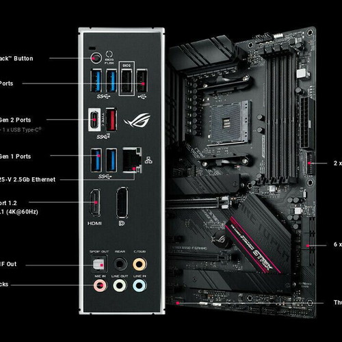 ASUS ROG Strix B550-F Gaming motherboard used, non-functional for repair or parts