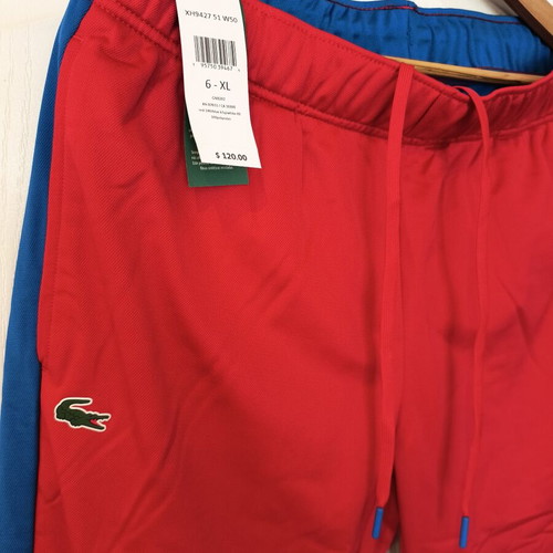 Lacoste Sport Sweat Pants brand new with tags, size XL, red with blue stripes
