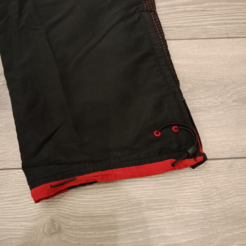 Nike Athletic Y2K Track Pants used, black with red swoosh logo