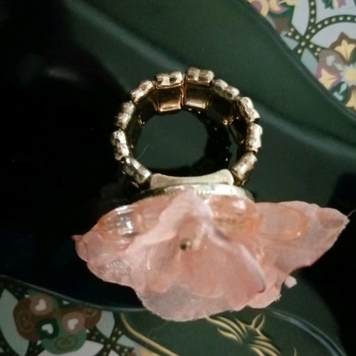Vintage ring with fabric flower used