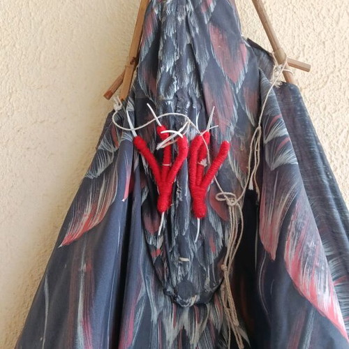 Indonesian fabric kite in eagle shape used
