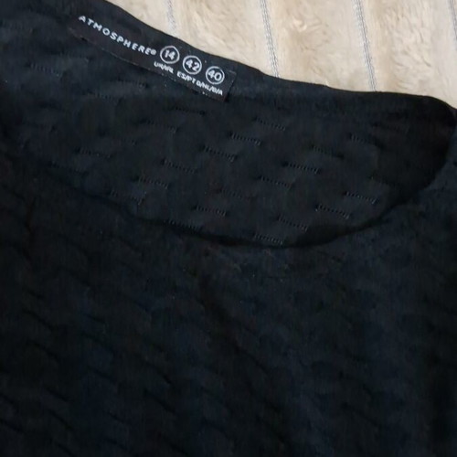 Atmosphere Black Textured Tank Top Size L like new