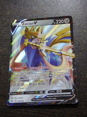 Zacian V HP 220 138/202 Holo Pokemon Card μεταχειρισμένο