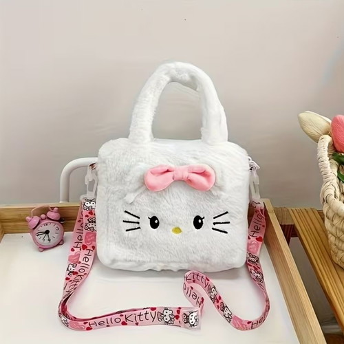 Hello Kitty Handbag new, fluffy with pink bow