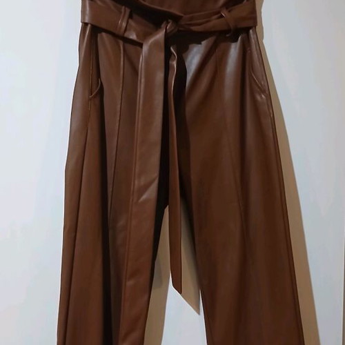 Brown leatherette pants new size M 38 10