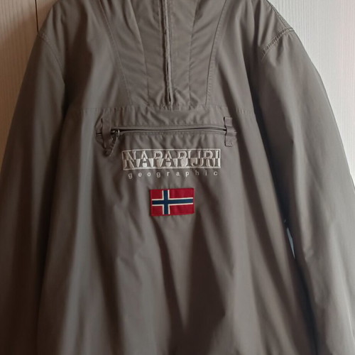 Napapijri jacket like new, size large, gray with lining