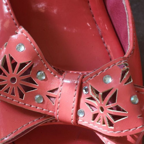 Platform sandals size 39 used, peach color, 12 cm heel, Fashion brand