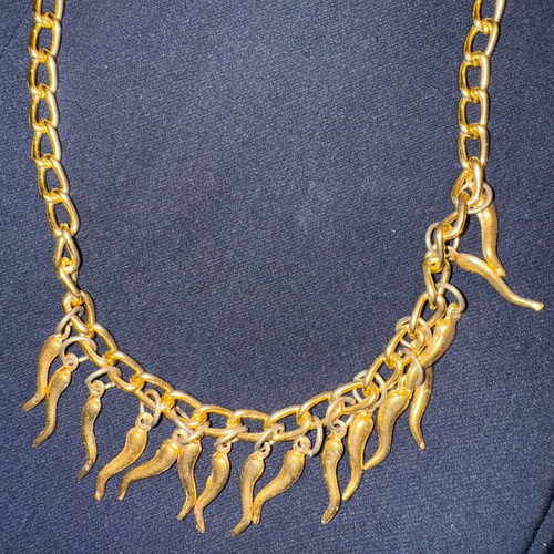 Gold-colored necklace like new with pendants