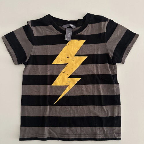 H&M Vintage Kids T-Shirt 3-4Y Lightning Bolt Rock Style Like New