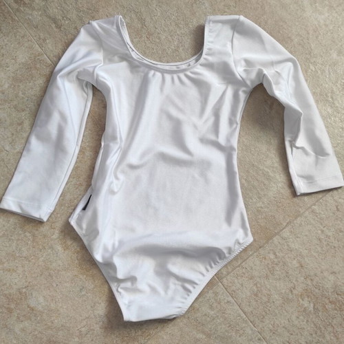 Ballet leotard white with glitter size 6 like new
