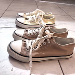 Canvas shoes used, size 37, pack of 2, yellow and beige