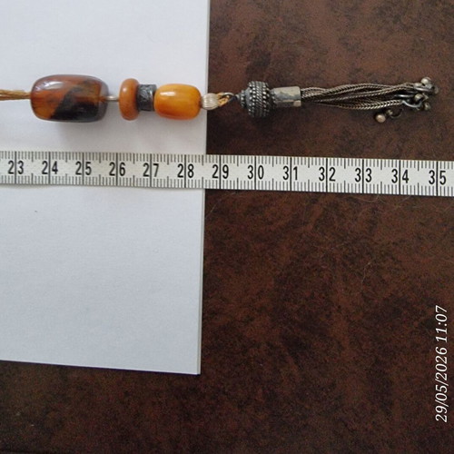 Komboloi from Elektron Baltic Amber mineral, like new, 19 beads
