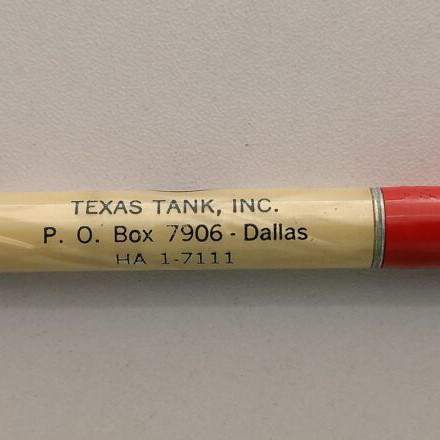Texas Tank Inc. promotional mechanical pencil used