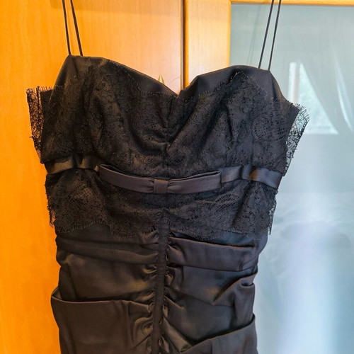 Dolce and Gabbana black silk bustier dress like new