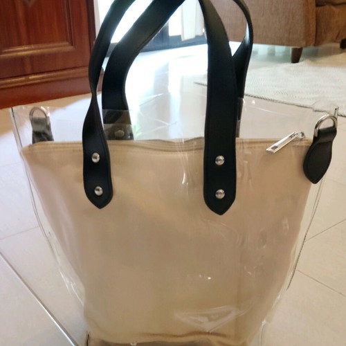 Transparent handbag like new with inner pocket