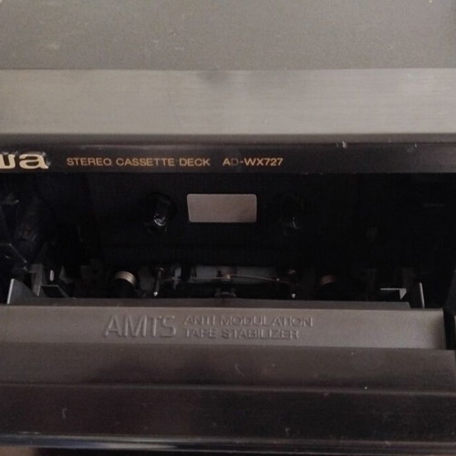 Aiwa AD-WX727 stereo cassette deck used with remote